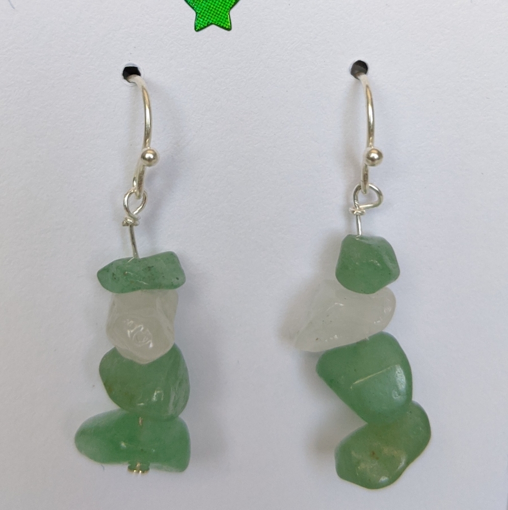 Sterling silver and aventurine earrings